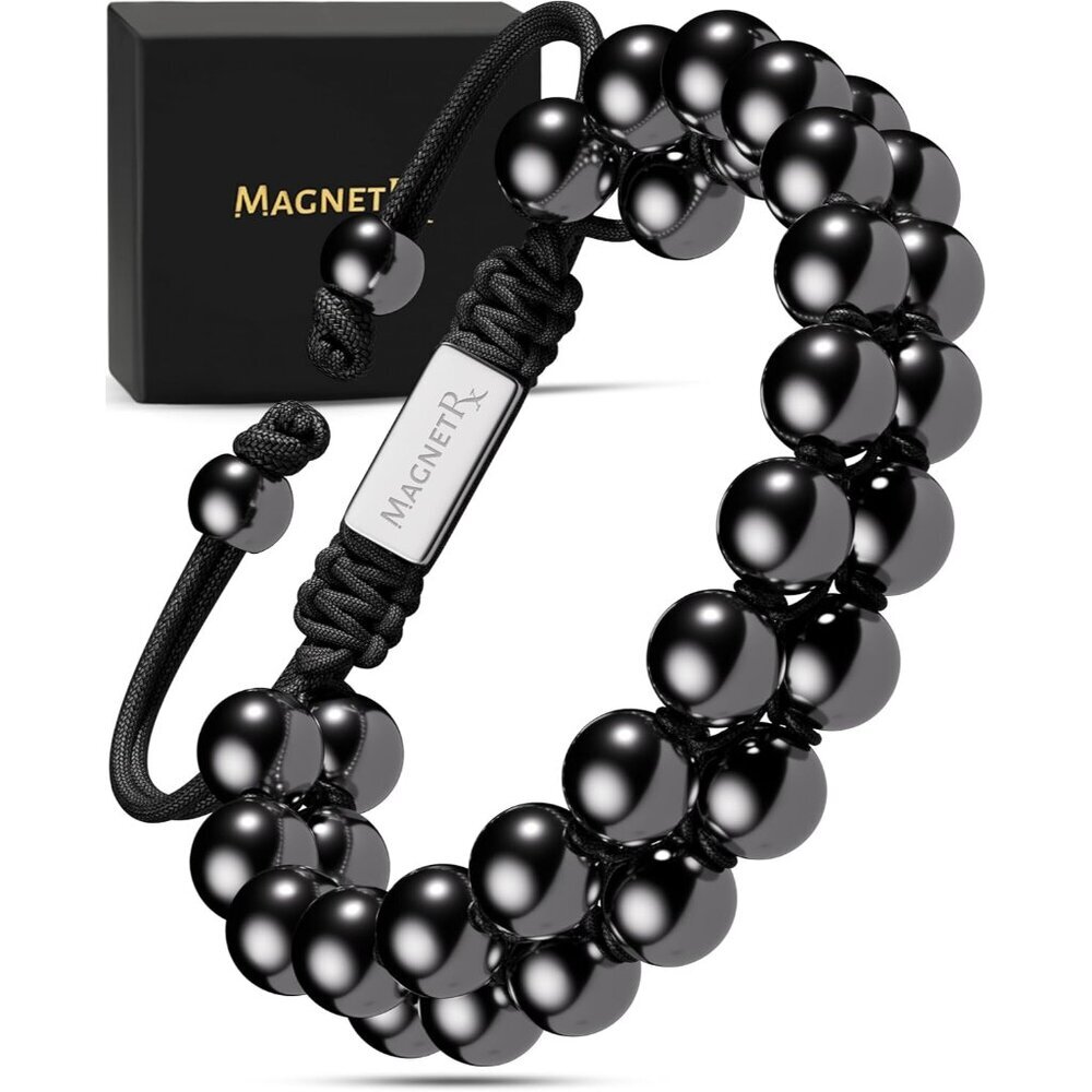 MAX Strength Magnetic Hematite Bracelet - Adjustable Unisex Beaded Style